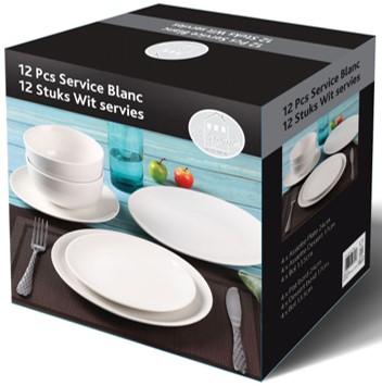 SERVICE DE TABLE BLANC 12PCS