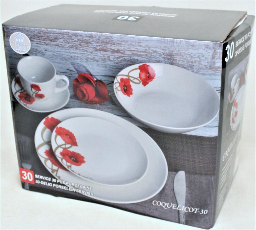 SERVICE DE TABLE COQUELICOT 30 PCS