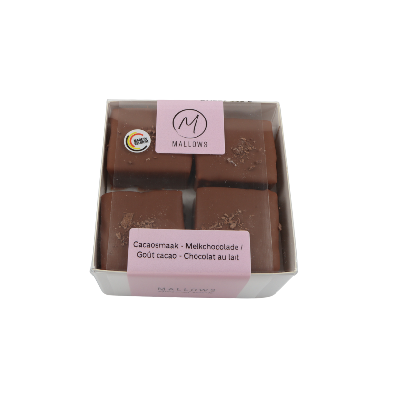 MALLOWS MARSHMALLOW CACAO CHOCOLAT LAIT 4 X 4 CM 8 PCS - 180GR