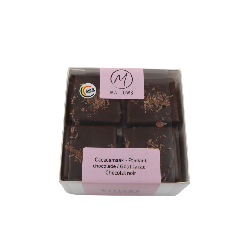 MALLOWS MARSHMALLOW CACAO CHOCOLAT NOIR 4 X 4 CM 8 PCS - 180GR