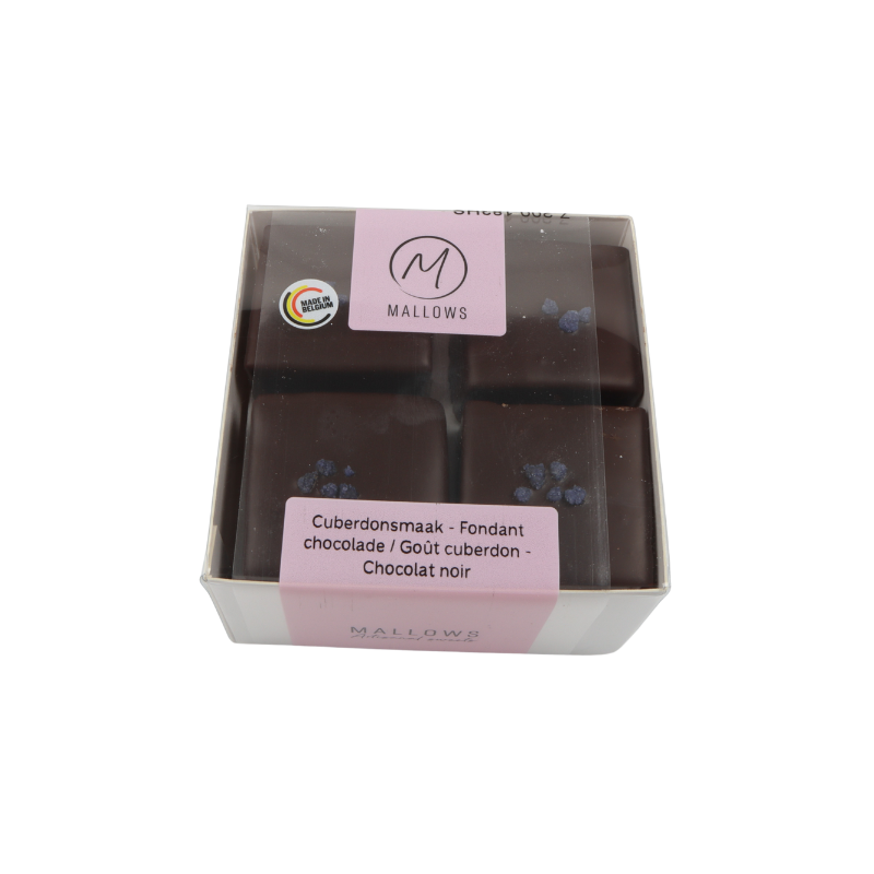 MALLOWS MARSHMALLOW CUBERDON CHOCOLAT NOIR 4 X 4 CM 8 PCS - 180GR
