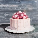 CAKE TOPPER BOULES ROSES NACRÉES 4 DIAM : 2CM, 2,5CM, 3CM ET 4CM PAQUET DE 12 PCS