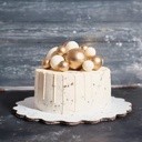 CAKE TOPPER BOULES DOREES NACRÉES 4 DIAM : 2CM, 2,5CM, 3CM ET 4CM PAQUET DE 12 PCS