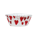 CAISSETTES CUPCAKES EN ALUMINIUM - BLANCHE AVEC COEURS PAQUET DE 30PCS