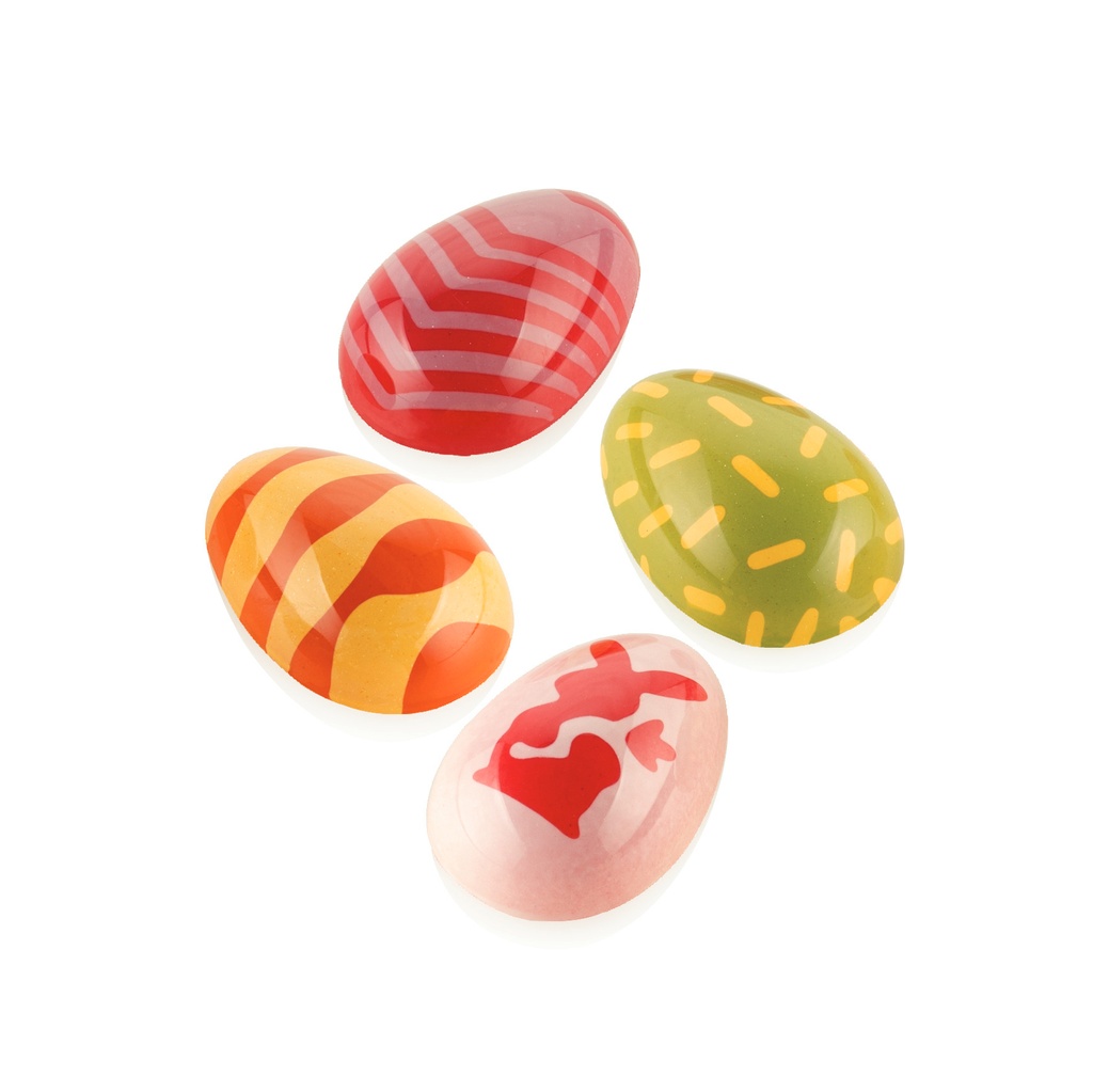 MOULE SILIKOMART UOVO01 "OEUFS" 40 x 28MM HT 14MM + 4 TAMPONS THEME PÂQUES 42 x 30MM