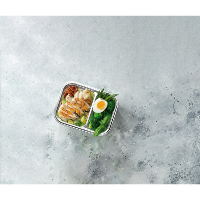 LACOR ECOINOX BOITE HERMETIQUE 2 COMPARTIMENTS1250ML RECT 20.5X15.5XH7.5CM COUVERCLE PP (copie)