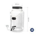LACOR DISTRIBUTEUR DE BOISSONS VERRE 5.5L A/ROBINET & COUVERCLE NOIR