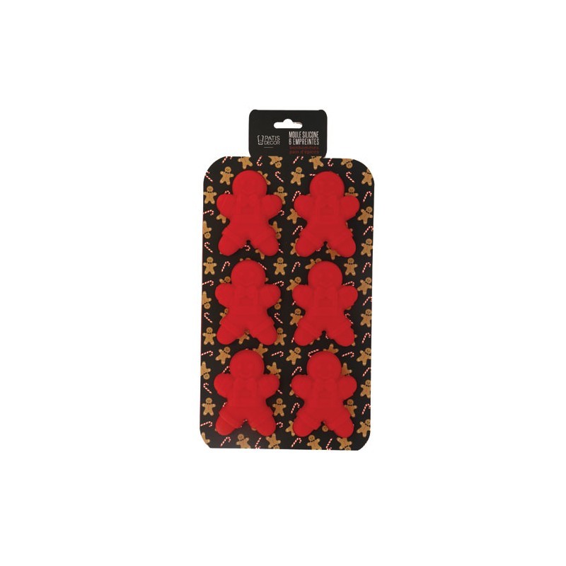 GINGERBREAD MAN SILICONE MOLD 6X