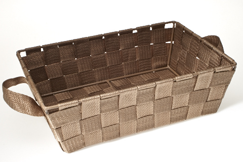 PANIER RECTANGULAIRE SM NOISETTE ROPE 28X19XH8CM