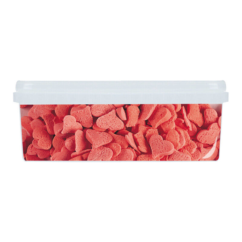 1057318 MINI CŒUR ROUGE EN SUCRE A PARSEMER   500G ***S/CDE***
