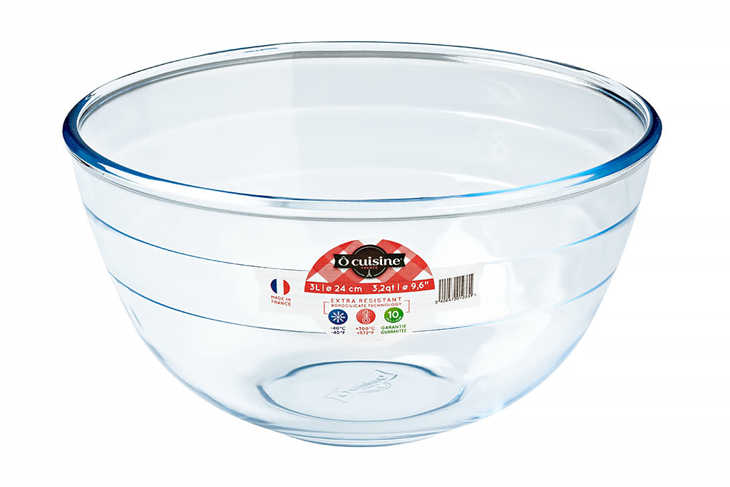 O CUISINE BOROSILICATE MIXING BOWL 24CM 3.0L