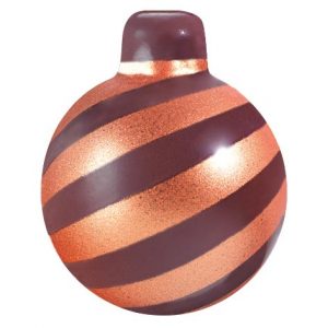 060485 PCB CHRISTMAS BALLS CN CANDY BRONZE 3 DESIGNS 3.7X3 CM 72PCS ***S/CD***