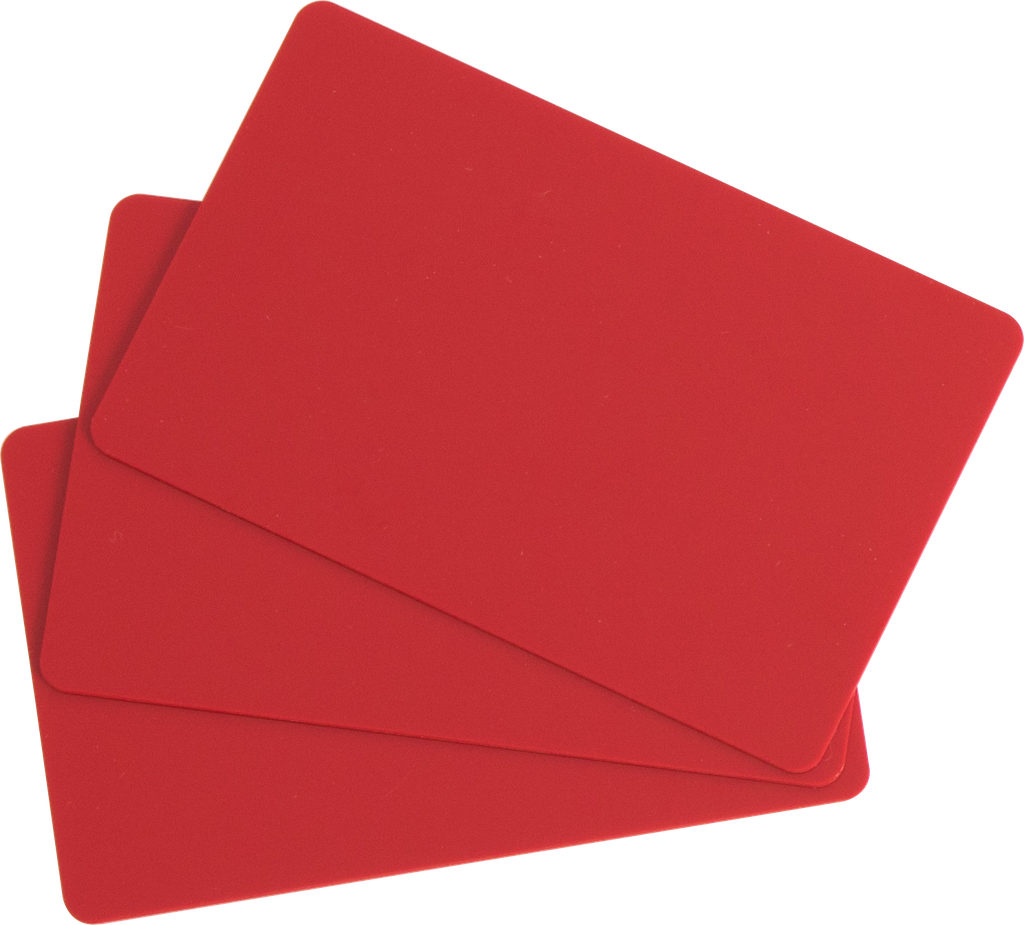 EDIKIO CARTES PVC ROUGES - 0,76 MM - 86X54MM ACCES/FLEX/DUPLEX  PAQUET DE 100 PCES