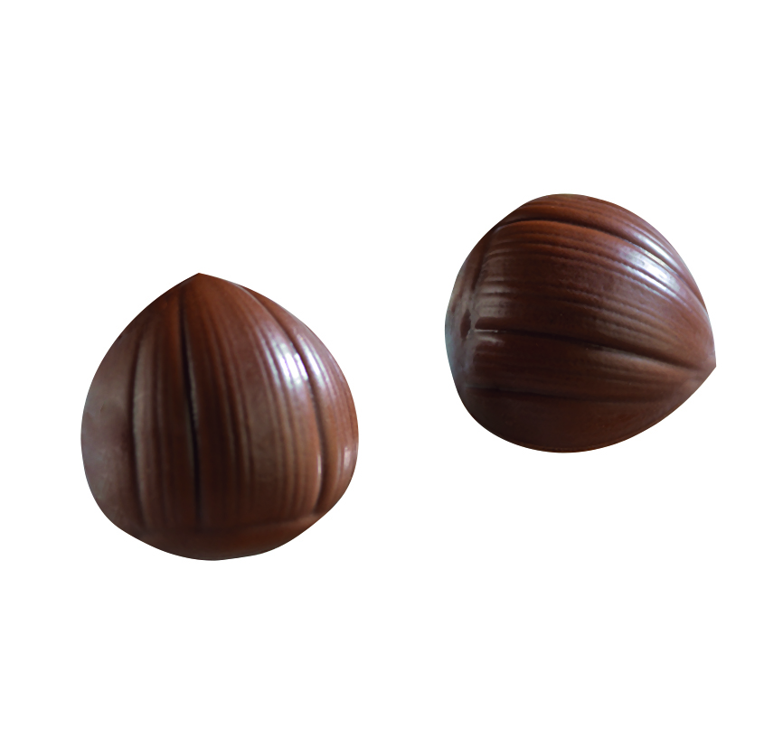 088226 PCB HAZELNUTS CL RIBBED 3X2.9CM 176PCS ***S/CDE***