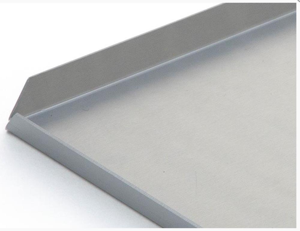 ZILVEREN ALUMINIUM SCHAAL 60X40XH1CM RECHTE KANT GESNEDEN HOEK