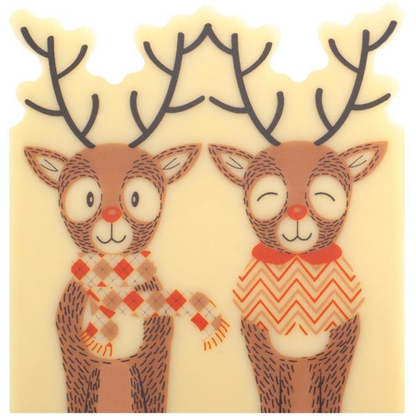 060402 PCB END CAPS CB REINDEER 2 DESIGNS 8.5X8 CM 40PCS ***s/cd***