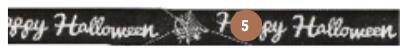 RUBAN LAITONNE HAPPY HALLOWEEN NOIR  15MM X 20M