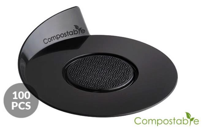 SILIKOMART ASSIETTE/PLATEAU NOIR ROND 86MM COMPOSTABLE 100PCES