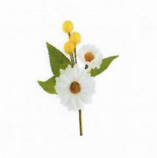 PRIKKER DUBBELE GERBERA WIT 8CM