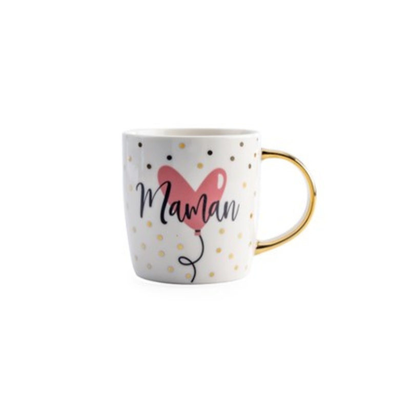 MUG "MAMAN" ANSE OR Ø8,5CM H9CM 
