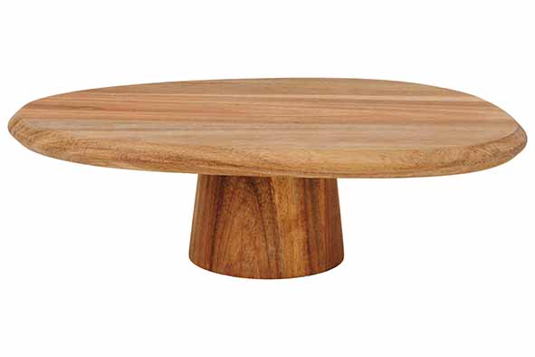 C&T ASSIETTE PRESENTATION OVALE 30X25CM SUR PIED - ACACIA - 7232851