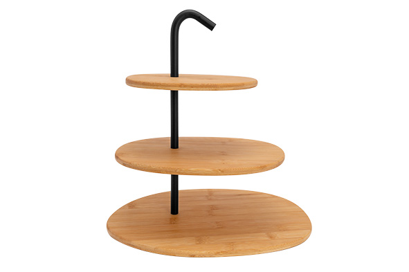 SHELF WITH METAL SUPPORT 3 TIER X 25X32XH32CM BAMBOO