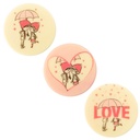 2068537 ROUND COUPLE LOVE BAR 5CM CHOCOLATE 75PCS ***S/CD***