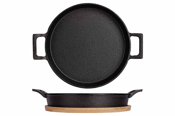 C&T PLAT A GRATIN FONTE 2 ANSES 20CM S/PLANCHE BOIS 