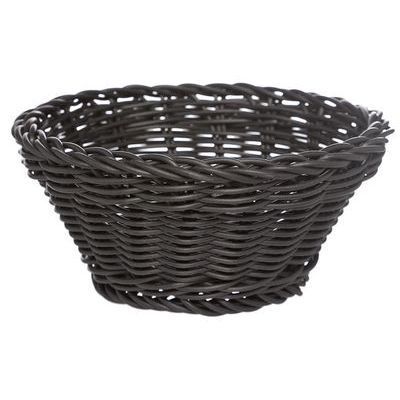 RONDE ZWARTE PLASTIC MAND 15XH7CM