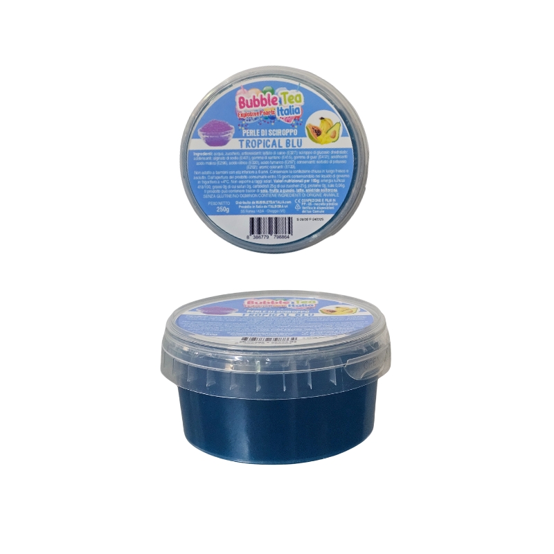 BLACK COFFEE FRUIT PEARLS 250GR TROPICAL BLUE FLAVOUR P/BUBBLE TEA