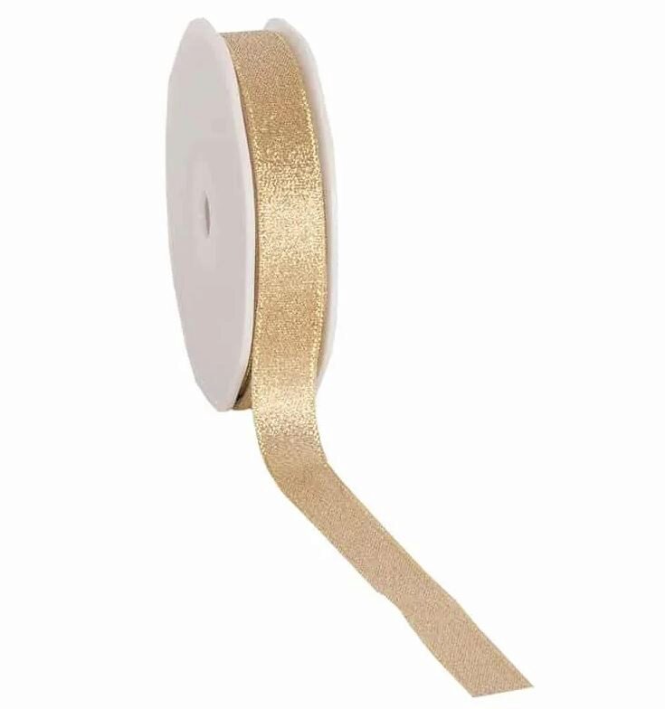 RUBAN FLARE DORE AVEC PAILLETTE 15 MM X 20M