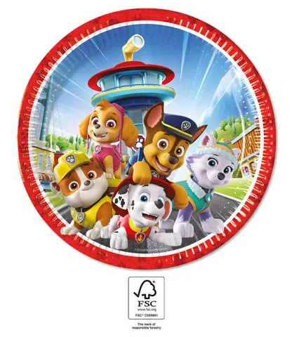 PAW PATROL HERO ASSIETTES EN PAPIER 33CM 8pcs