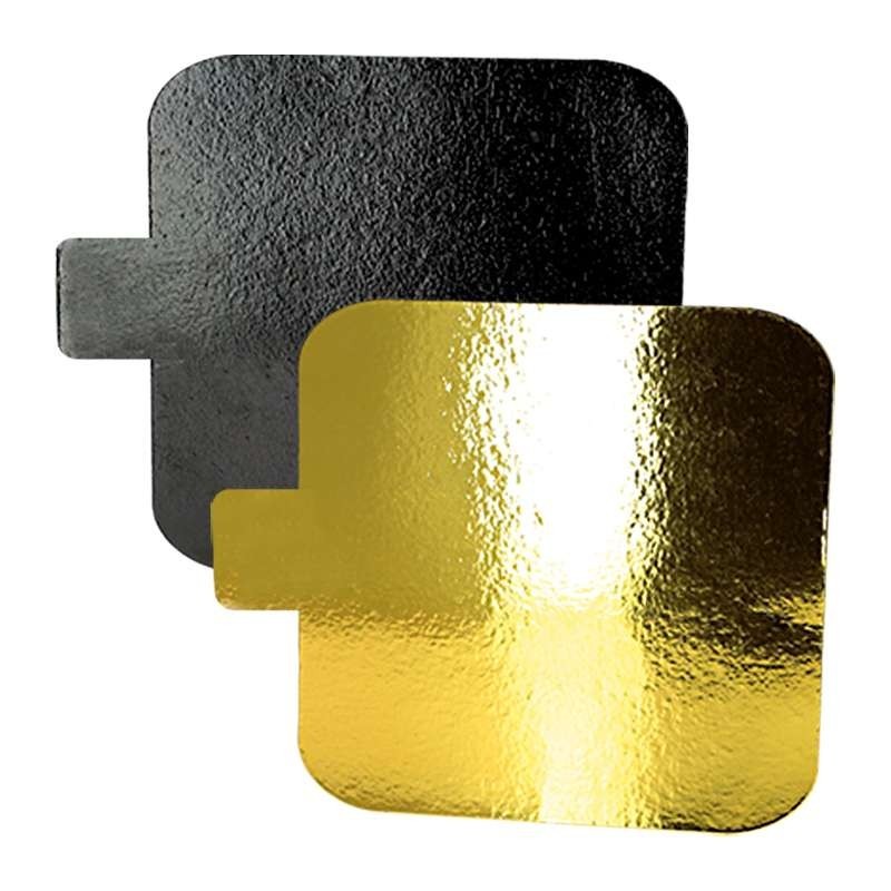 GOLD/BLACK SQUARE CARD 6X6CM WITH TAB – 40 PIECES