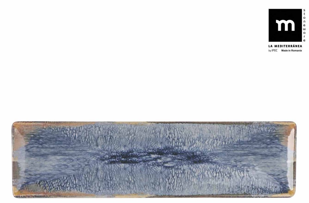 AELIA MONACO PLATE 30X8CM BLUE/BEIGE STONEWARE - AE25014