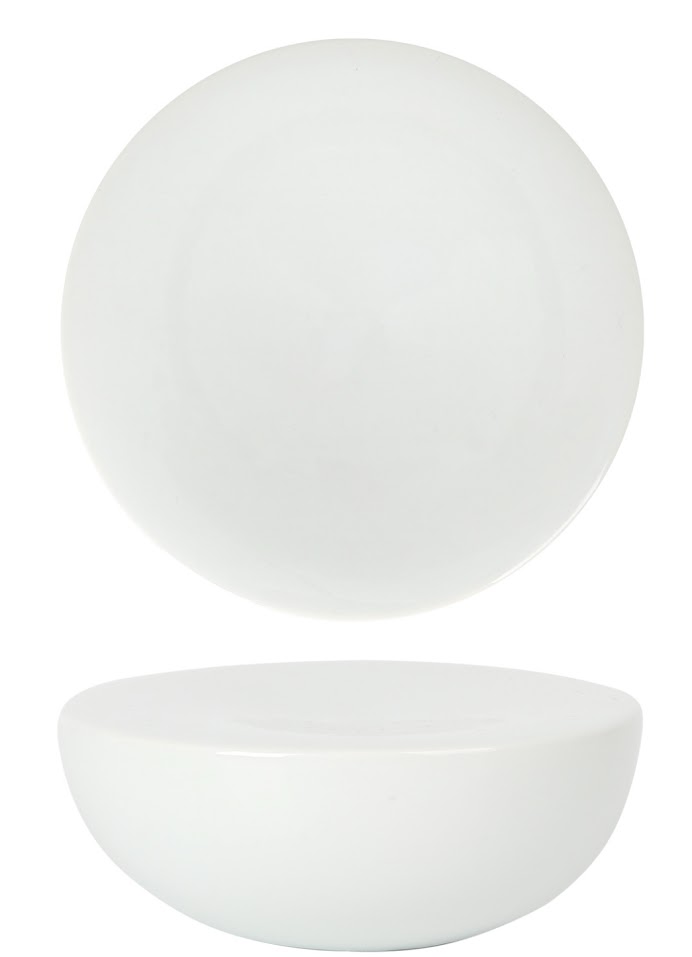 STRADE JADE ASSIETTE 1/2 SPHERE PLATFORM PORCELAINE BLANCHE - B997020