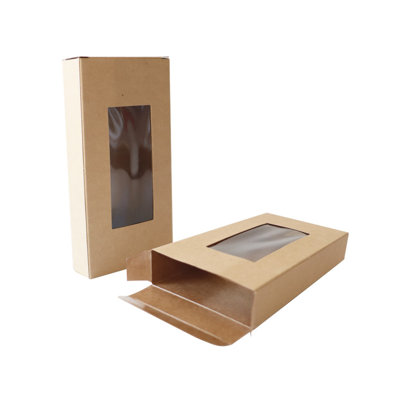 Tabletreep chocolade doosje 16x8cm hoogte 2,3cm met venster