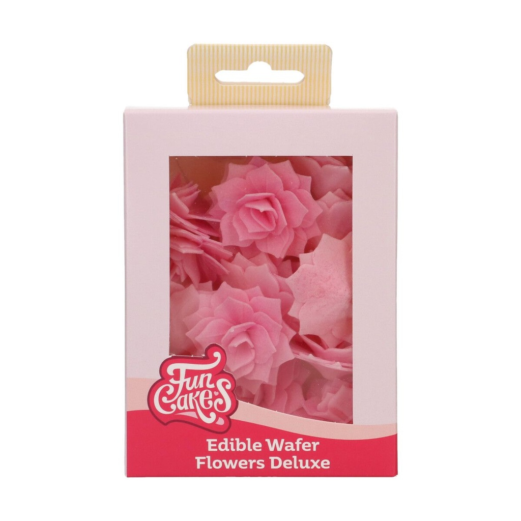 FunCakes Oplaatbloemen Roze Rosalia Roos 4cm 15 stuks