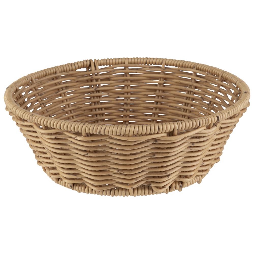 APS BEIGE ROUND BREAD BASKET 20XH7CM PP REINFORCED STAINLESS STEEL - 40340 