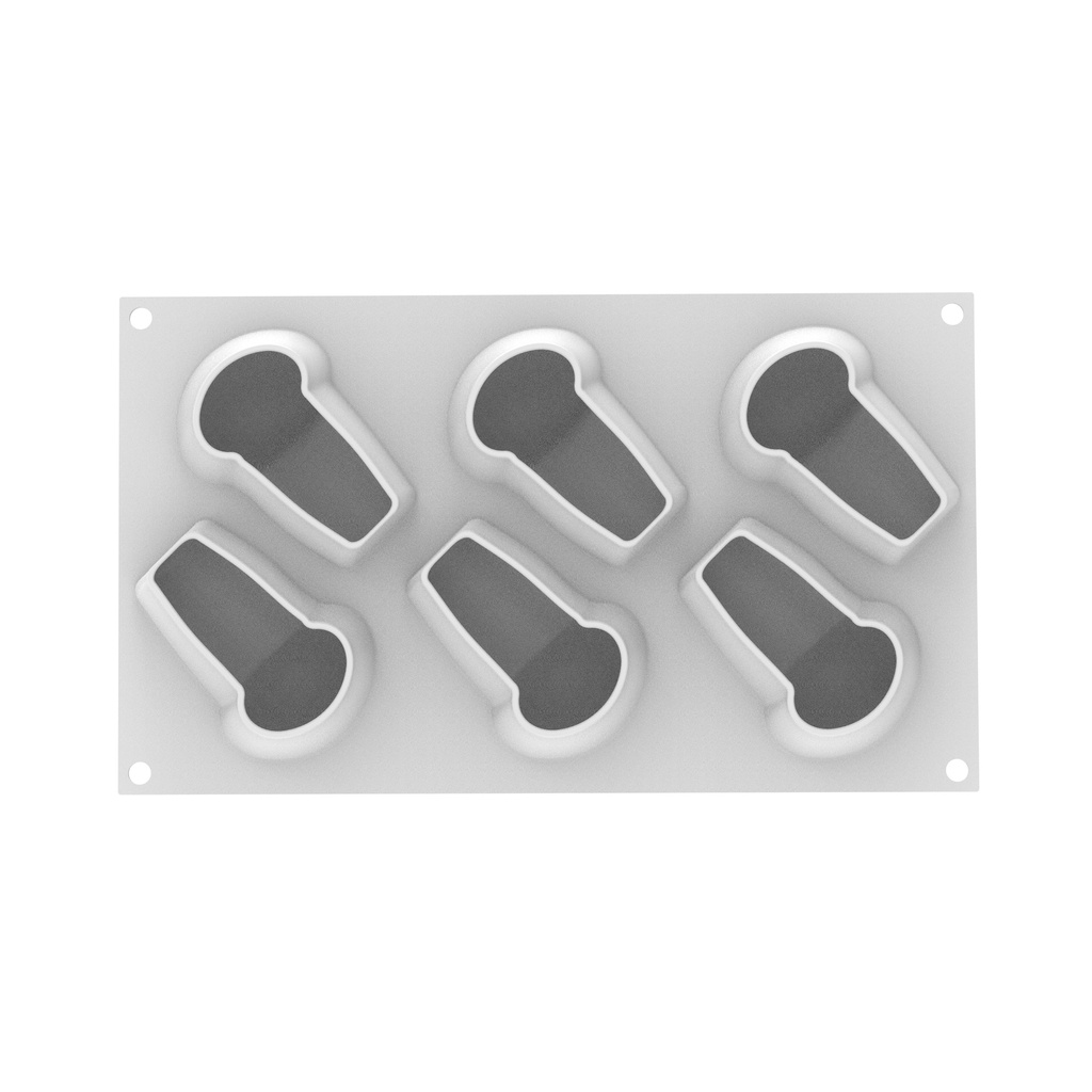 SILIKOMART VORM BABA 145 - 90X62 H 55 MM + SNIJDER - 6 VORMEN VAN 145ML