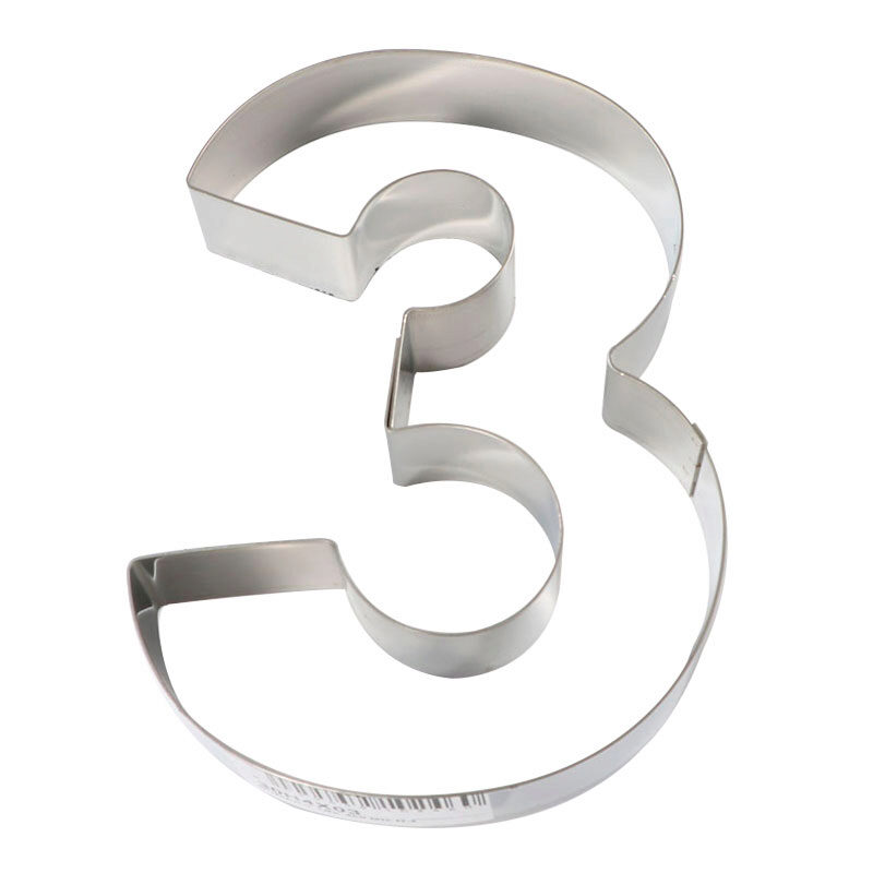 NUMBER MOLD N° 3 STAINLESS STEEL 30CM HT4CM