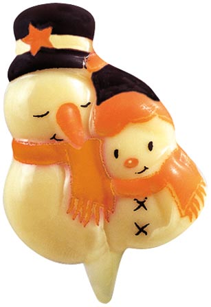 060511 PCB MINI BONHOMMES DE NEIGE CB AVEC PIQUE 3,3X2,5 CM 144PCES ***S/CD***