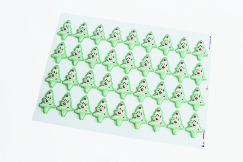 065187 PCB BLISTERS CHRISTMAS TREES WITH SPIKE 72 PRINTS 5.7X3.9 CM 2PCS ***S/CD***