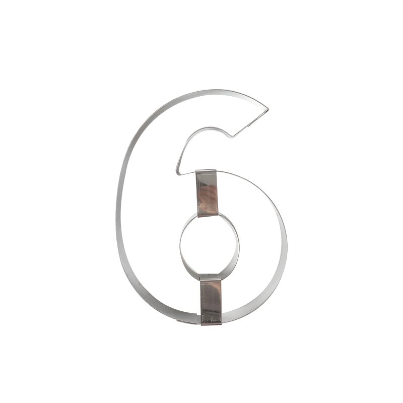 MOULE CHIFFRE N° 6 INOX 20CM HT4CM