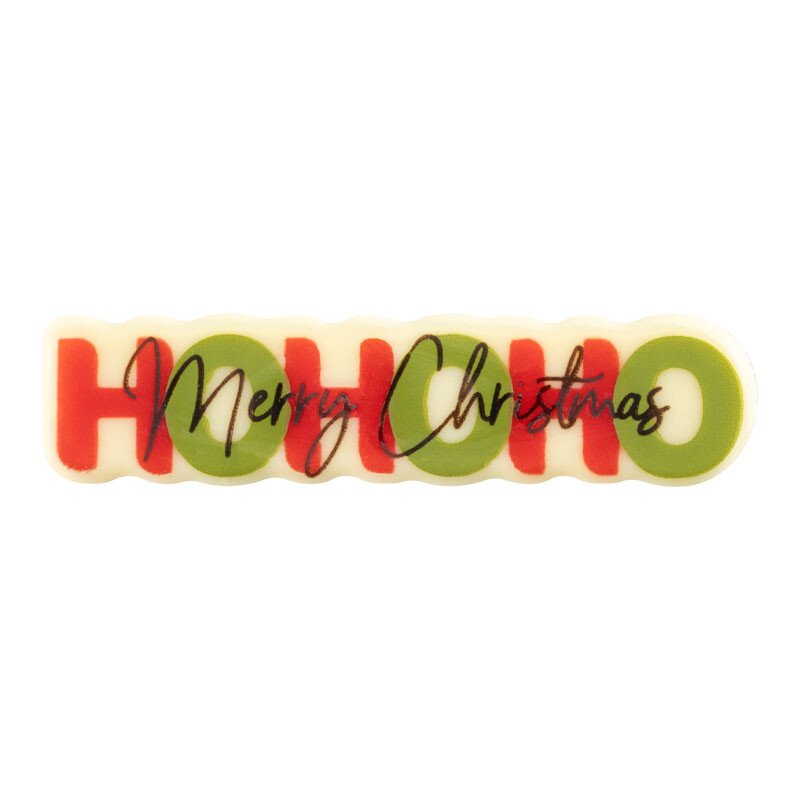 2015750 Plate HOHOHO Merry Christmas 8x2 cm 90pcs ***ON/ORDER***