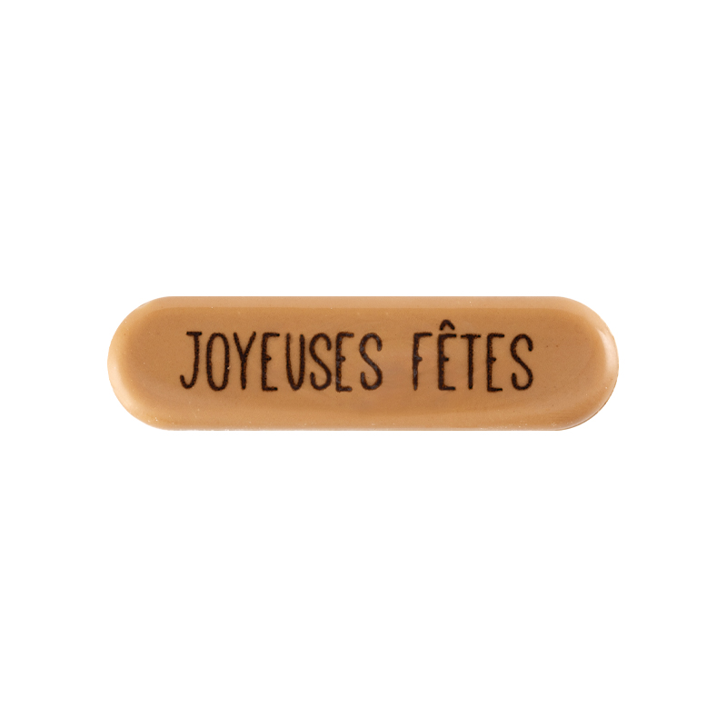 2015782 Plaatje Joyeuses Fêtes 5,5x1,5 cm 160pcs ***OP/ORDER***