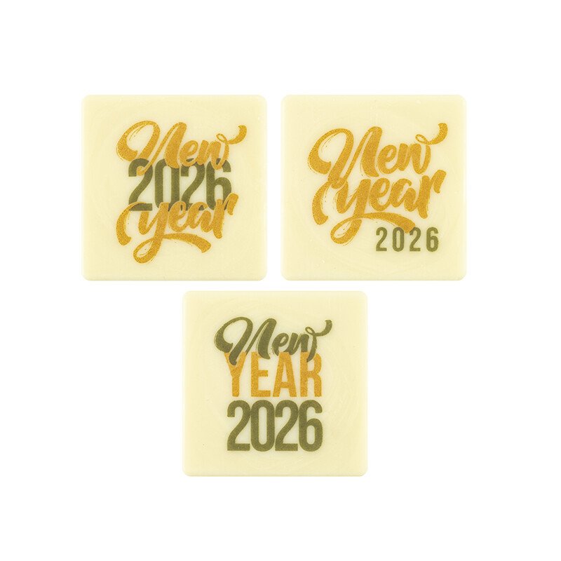 2015418 Plaquette New Year 2026 5 cm 75pcs 
