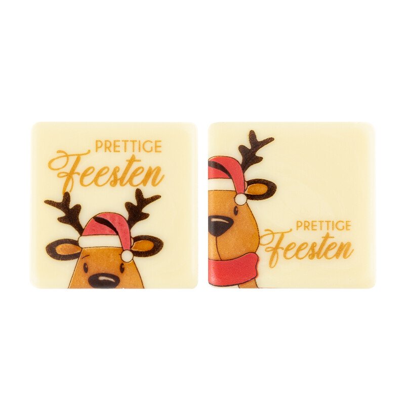 2015478 Plaatje Prettige feesten Eland 3,8x3,8 cm 120pcs ***OP/ORDER***