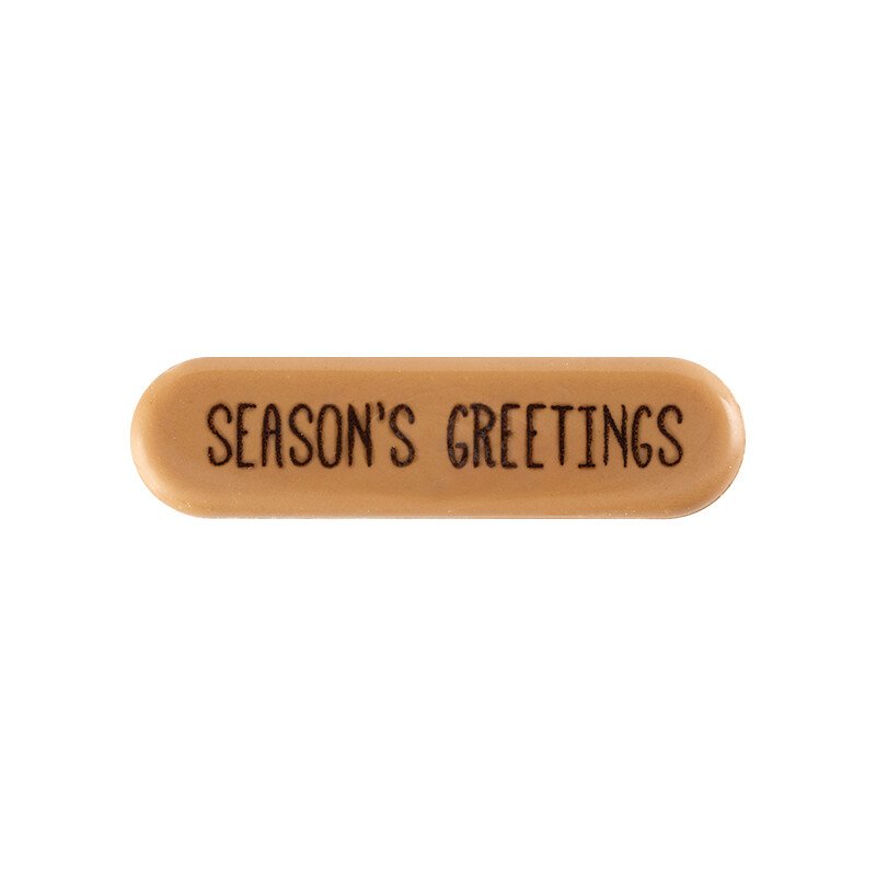 2015780 Plaatje Season's greetings 5,5x1,5 cm 160pcs ***OP/ORDER***
