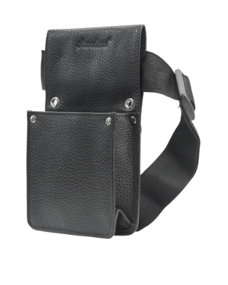 PAVELINNI ACCESOIRE PORTE TERMINAL PAYEMENT- MINI TABLETTE MAX 3CM EPAISSEUR CUIR NOIR CLASSIQUE  - 11X18.5X3.5 - A/BANDOULIERE NYLON  - DC02173ABL