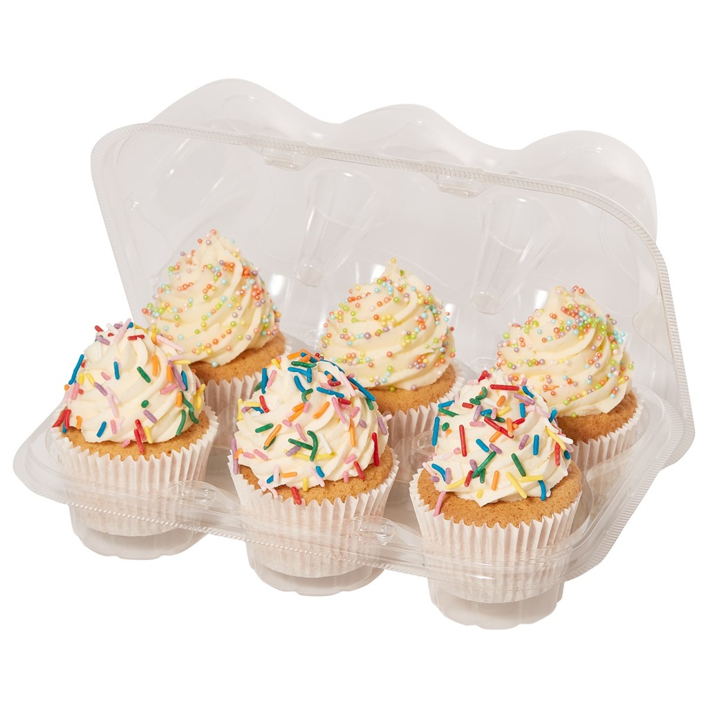 SET OF 3 PLASTIC BOXES FOR 6 CUPCAKES